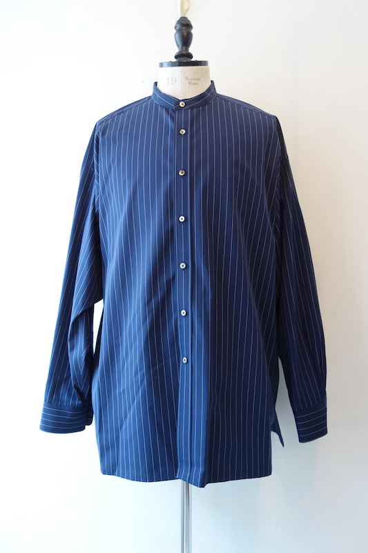 Graphpaper』”High Count Broad Stripe Band Collar Shirt” ｜ 福岡市 